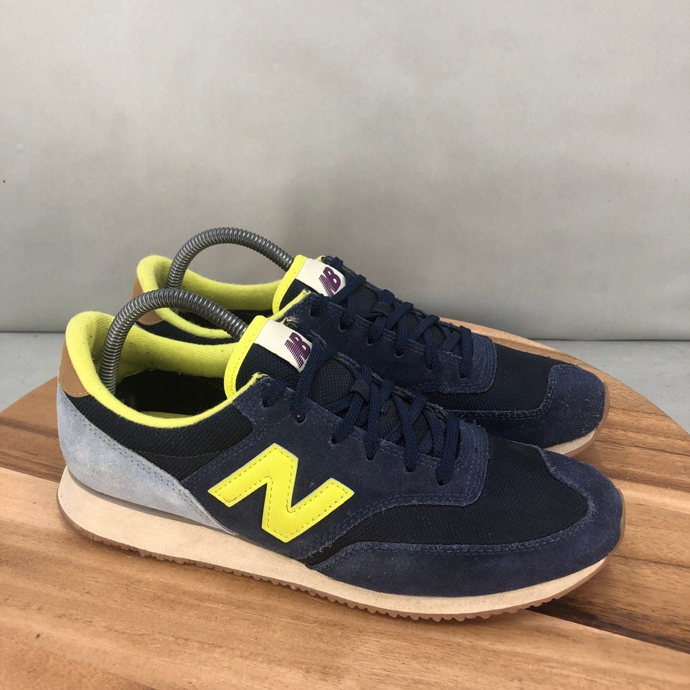 New Balance Navy Blue and Yellow Retro Sneakers